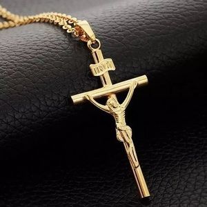 3/$15🔥gold tone cross Jesus necklace
